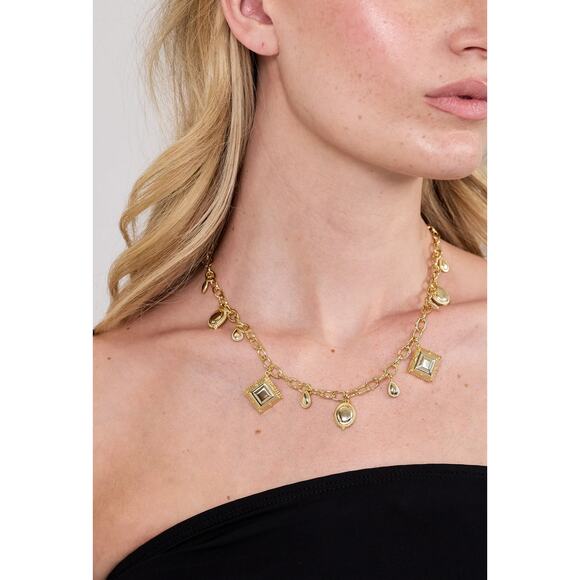 NWT Electric Picks Dane 14kt Gold Plated Chain Necklace with Pendant - Picture 1 of 5